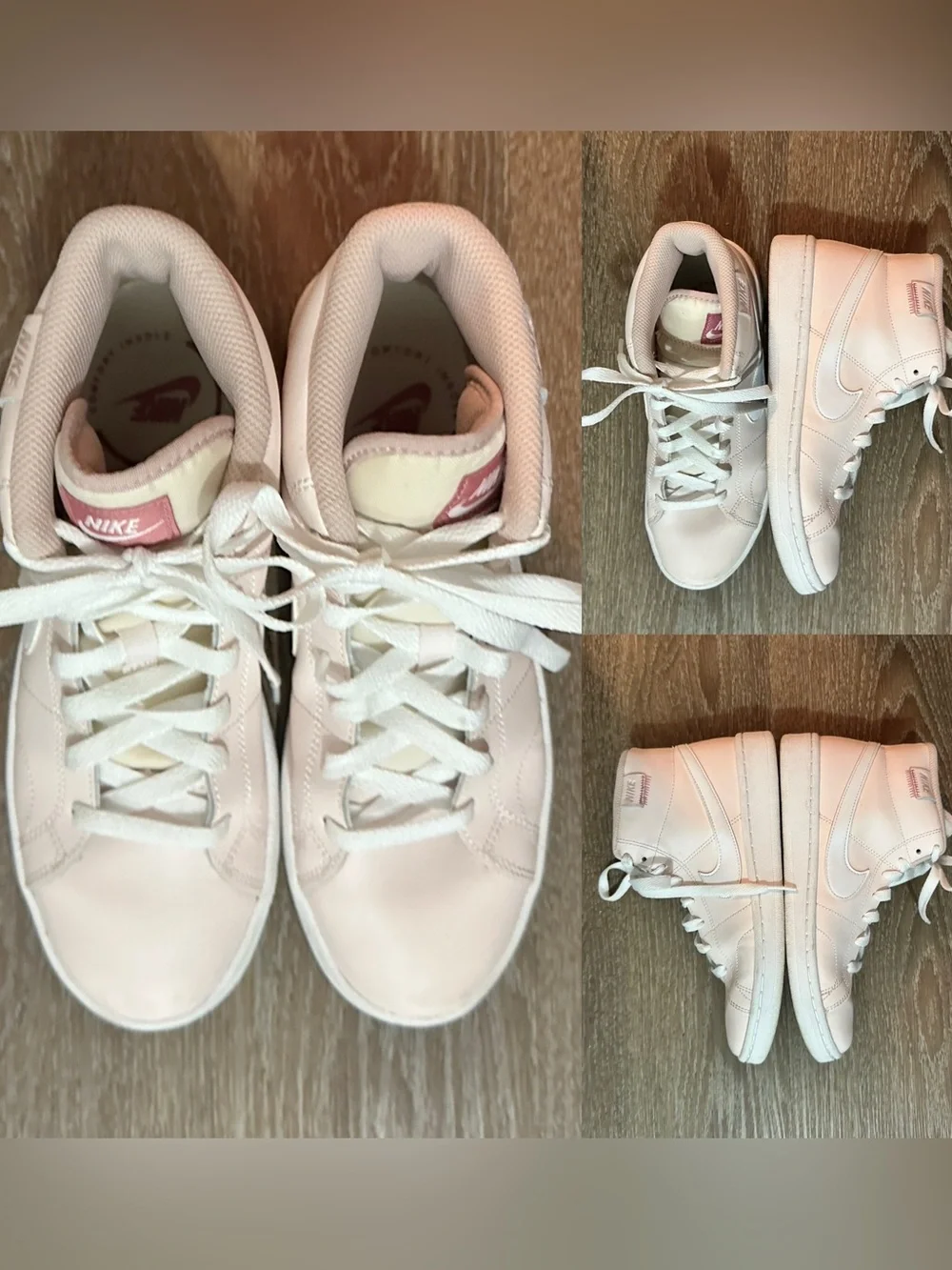 Nike WOMEN'S NIKE COURT ROYALE 2 MID SNEAKERS size 7 Pink White VGC